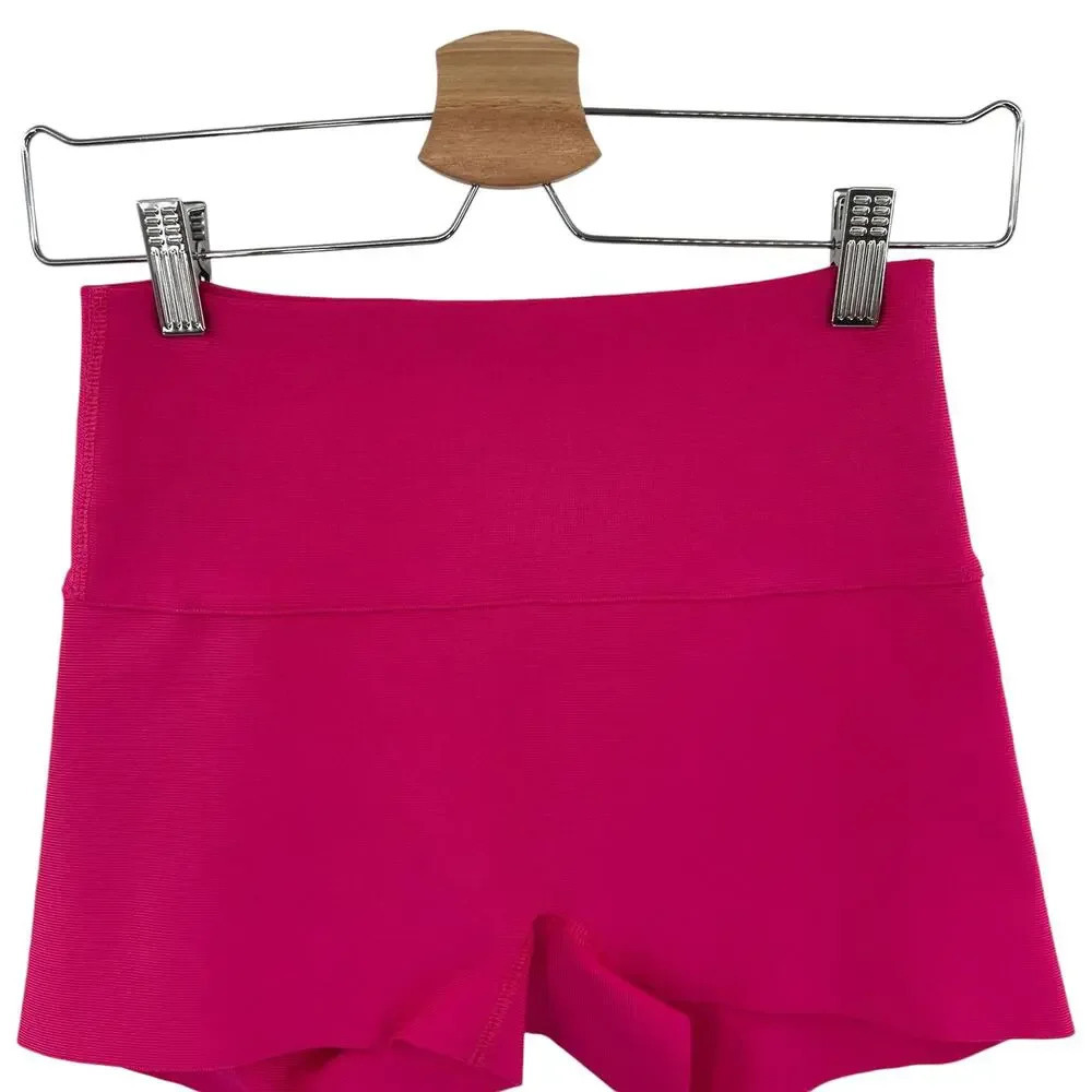 Skims Knit Swim‎ Mid Waist Shorts Magenta Pink Size Small - Picture 4 of 11